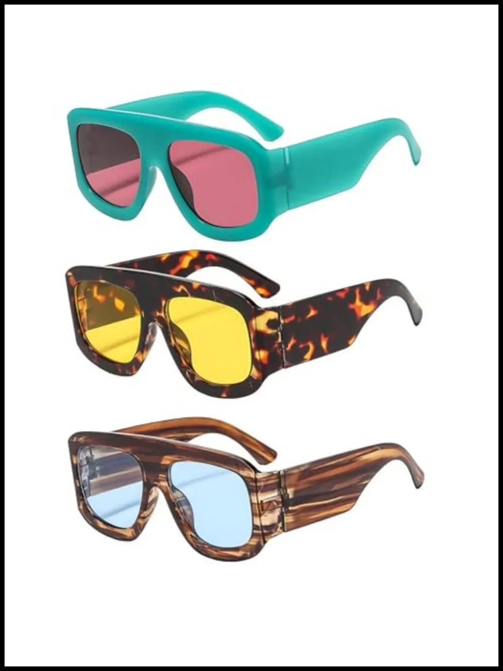 Oversized Aviator Square Sunglasses UV400 Protection